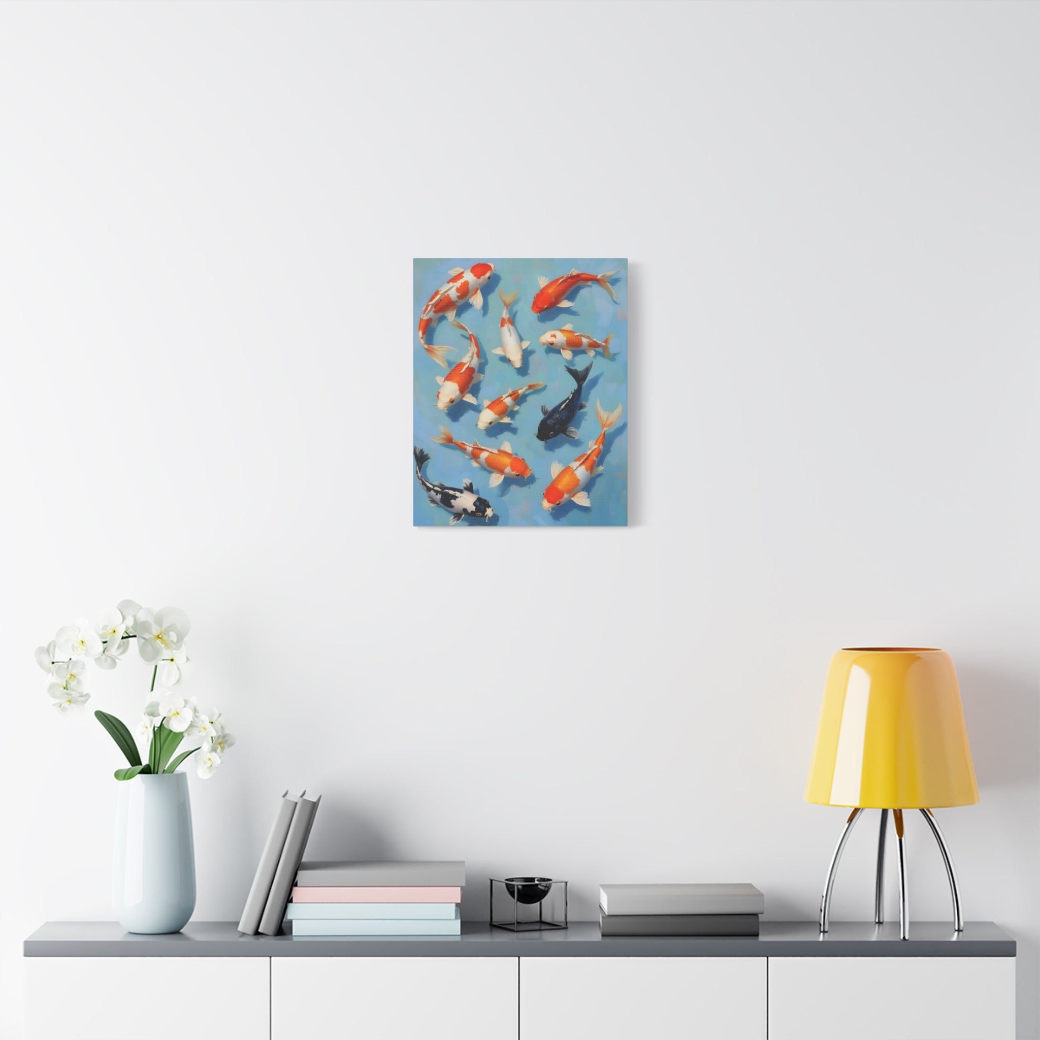Koi Pond Canvas Art - Stretched Matte Fish Wall Decor