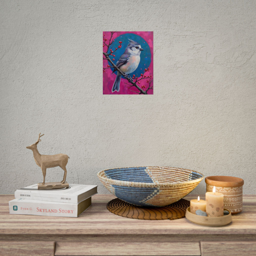 Wandbild/Poster: Blauhäher auf einem Stechpalmenzweig 