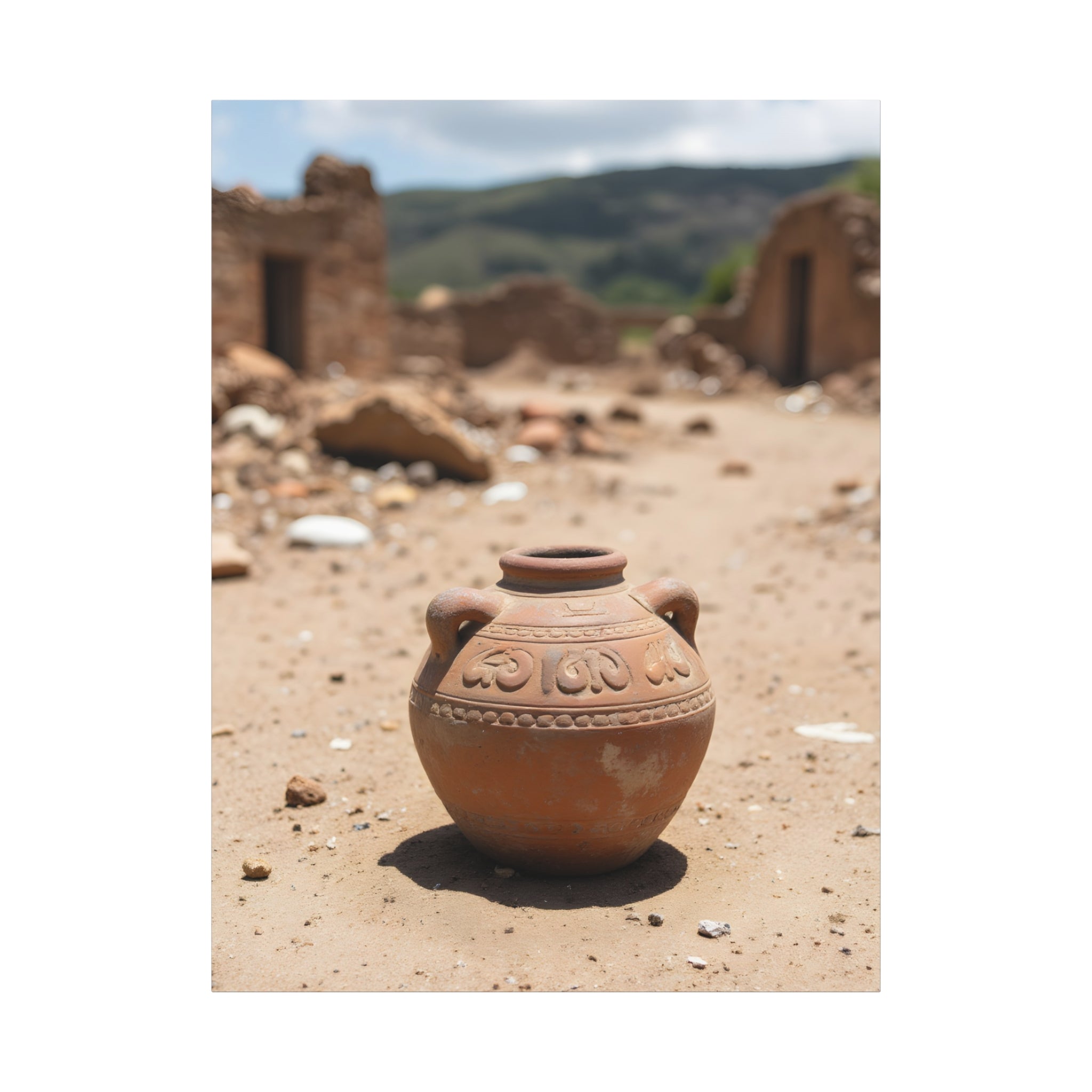 Rustic Terracotta Pot Photo Canvas