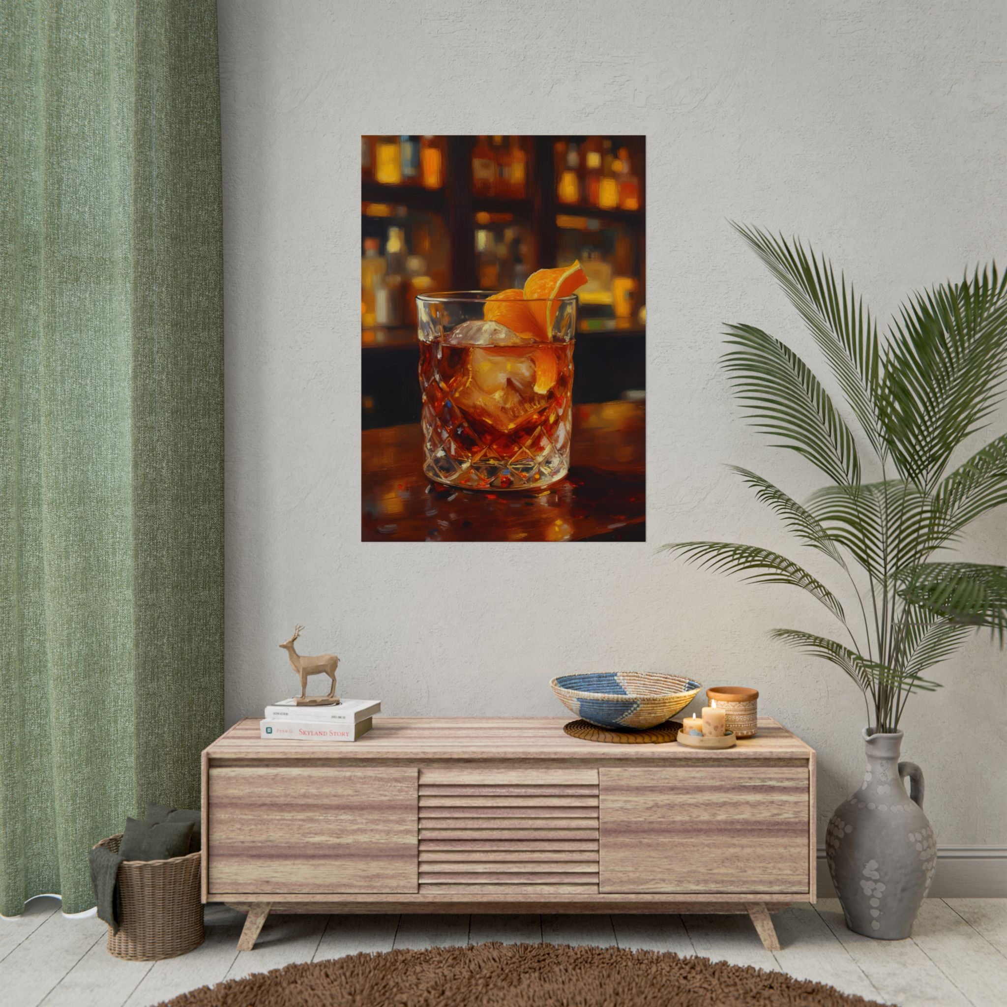 Whisky on Ice Wall Art -  Bar & Home Decor - Poster