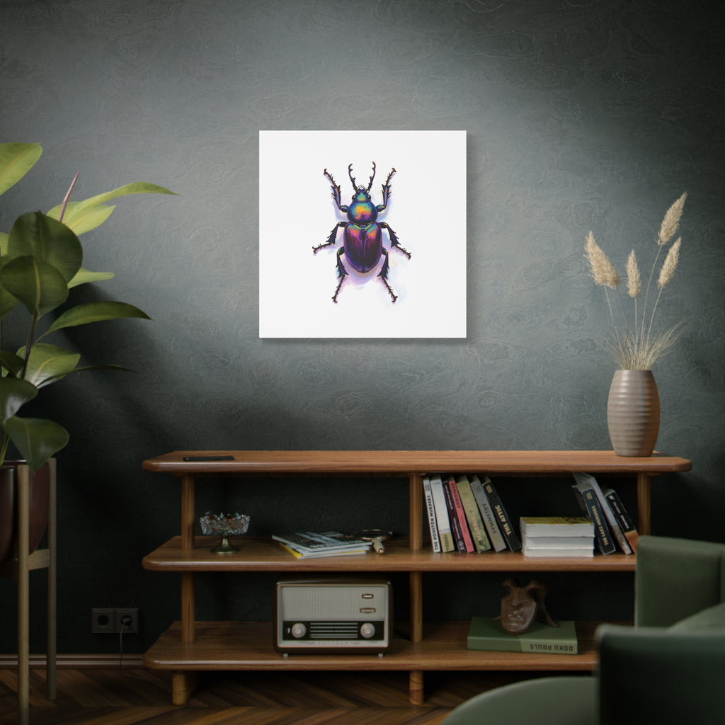 Iriserende kever muurdecoratie – opgespannen canvas 