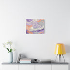 Abstract Swirl Canvas Art – Lavender & Peach Matte Stretched Canvas