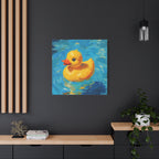 Rubber Duck Painting Canvas — Bright Yellow Nursery Wall Art