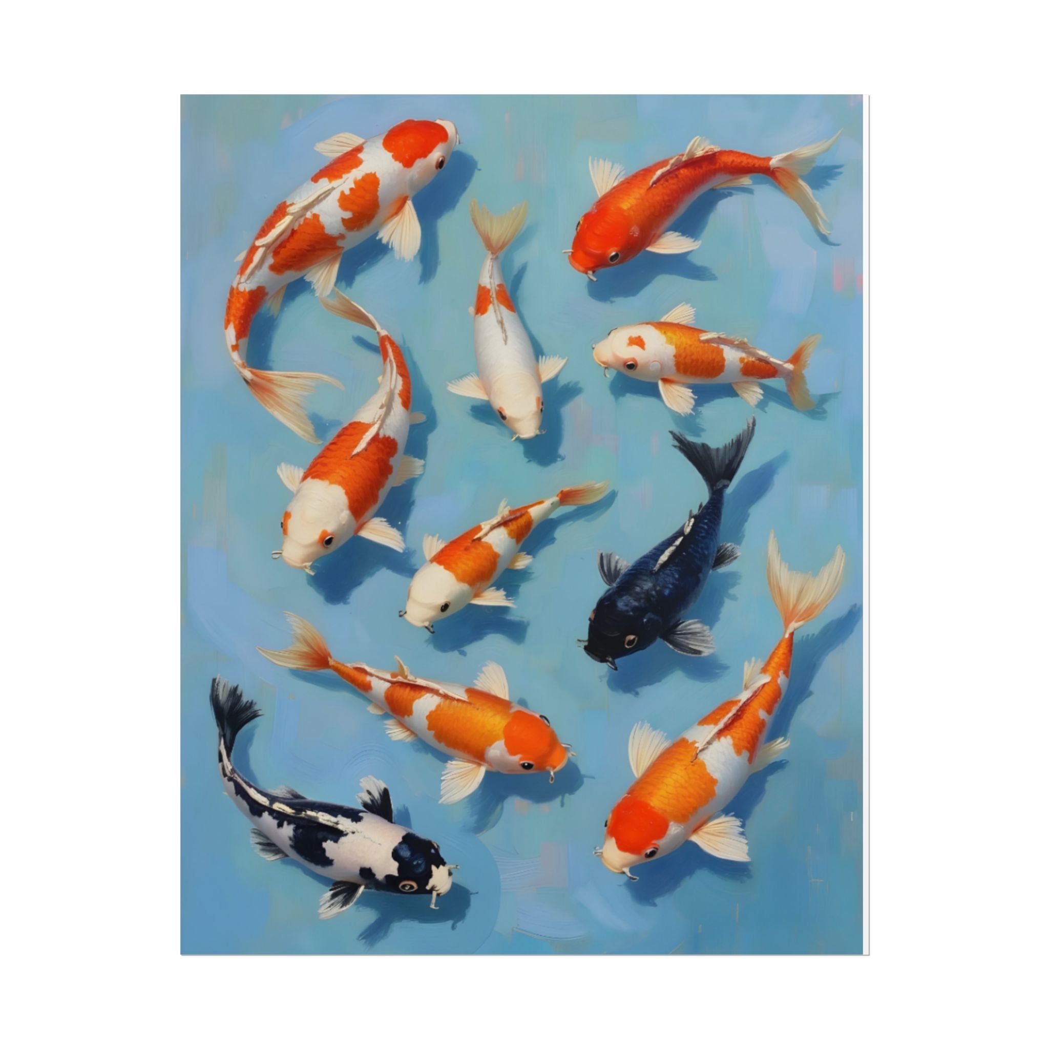 Koi Pond Art Poster - Rolled Decorative Fish Print