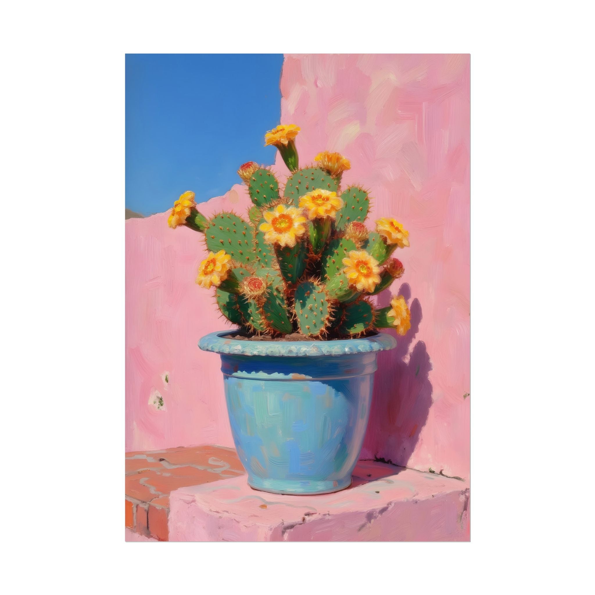 Cactus Roze Muurdecoratie - Poster 