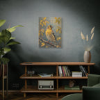 Goudvink op een tak Muurdecoratie - Gespannen canvas 