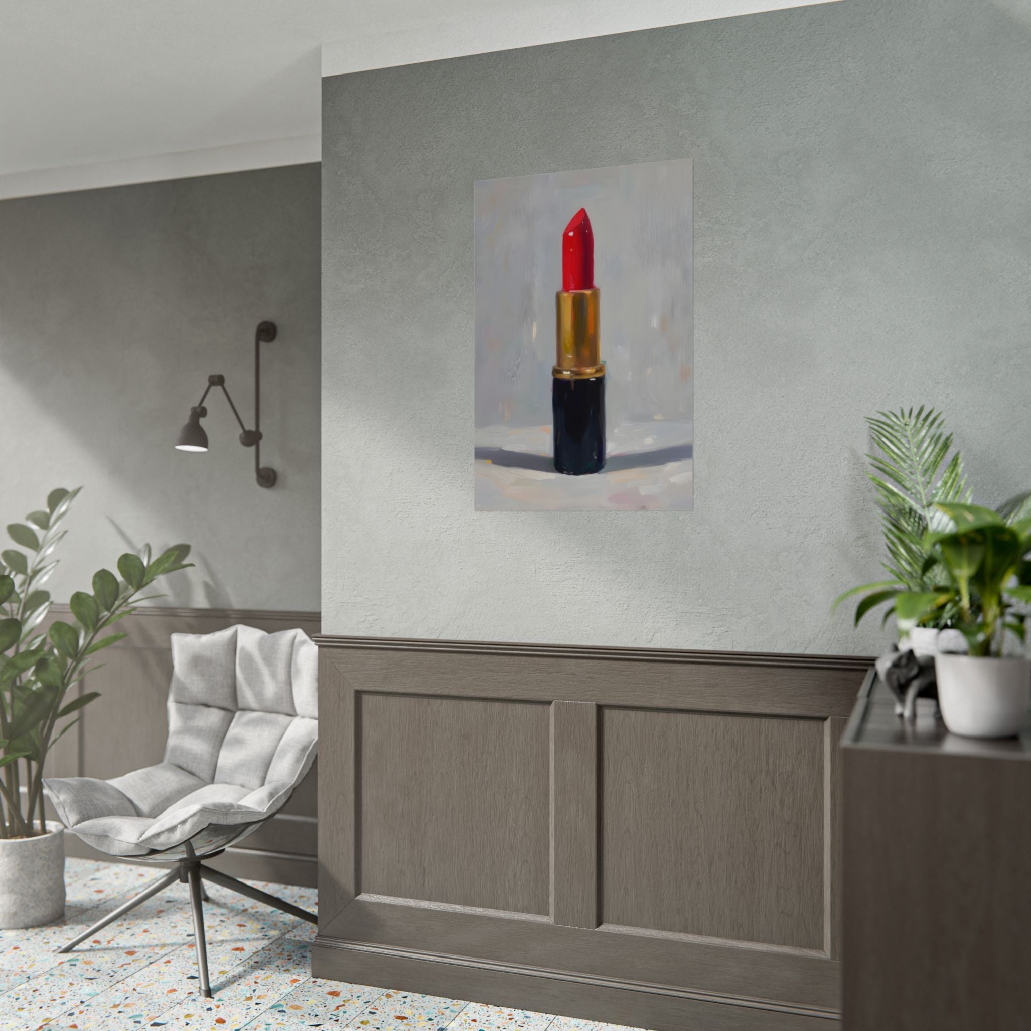 Lipstick Art Poster — Red Lipstick Still Life Rolled Poster