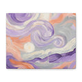 Abstract Swirl Canvas Art – Lavender & Peach Matte Stretched Canvas