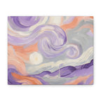 Abstract Swirl Canvas Art – Lavender & Peach Matte Stretched Canvas