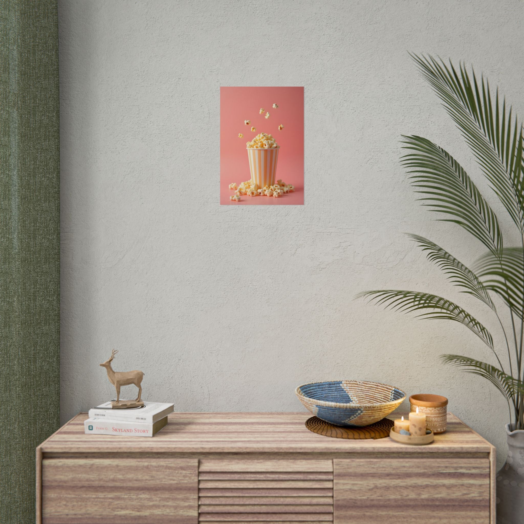 Popcorn with a pink background - Poster