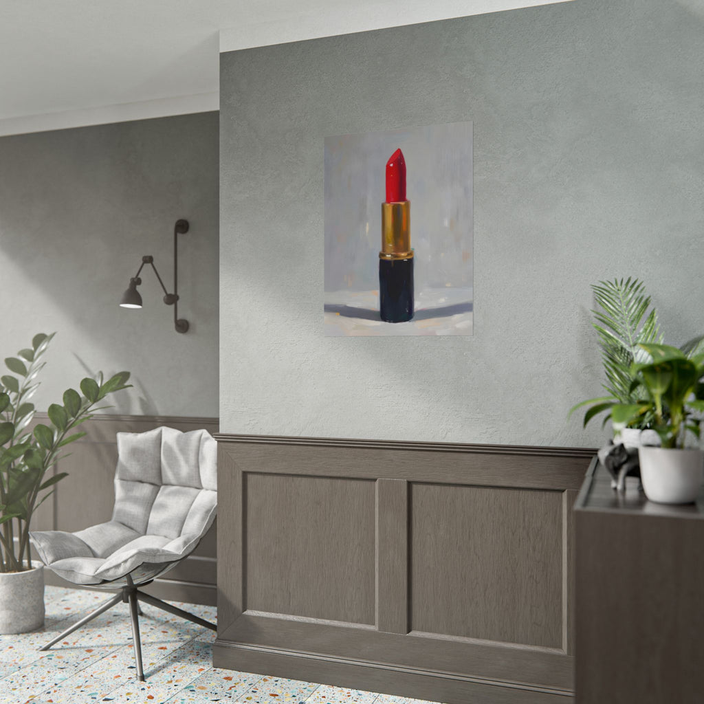 Lipstick Art Poster — Red Lipstick Still Life Rolled Poster