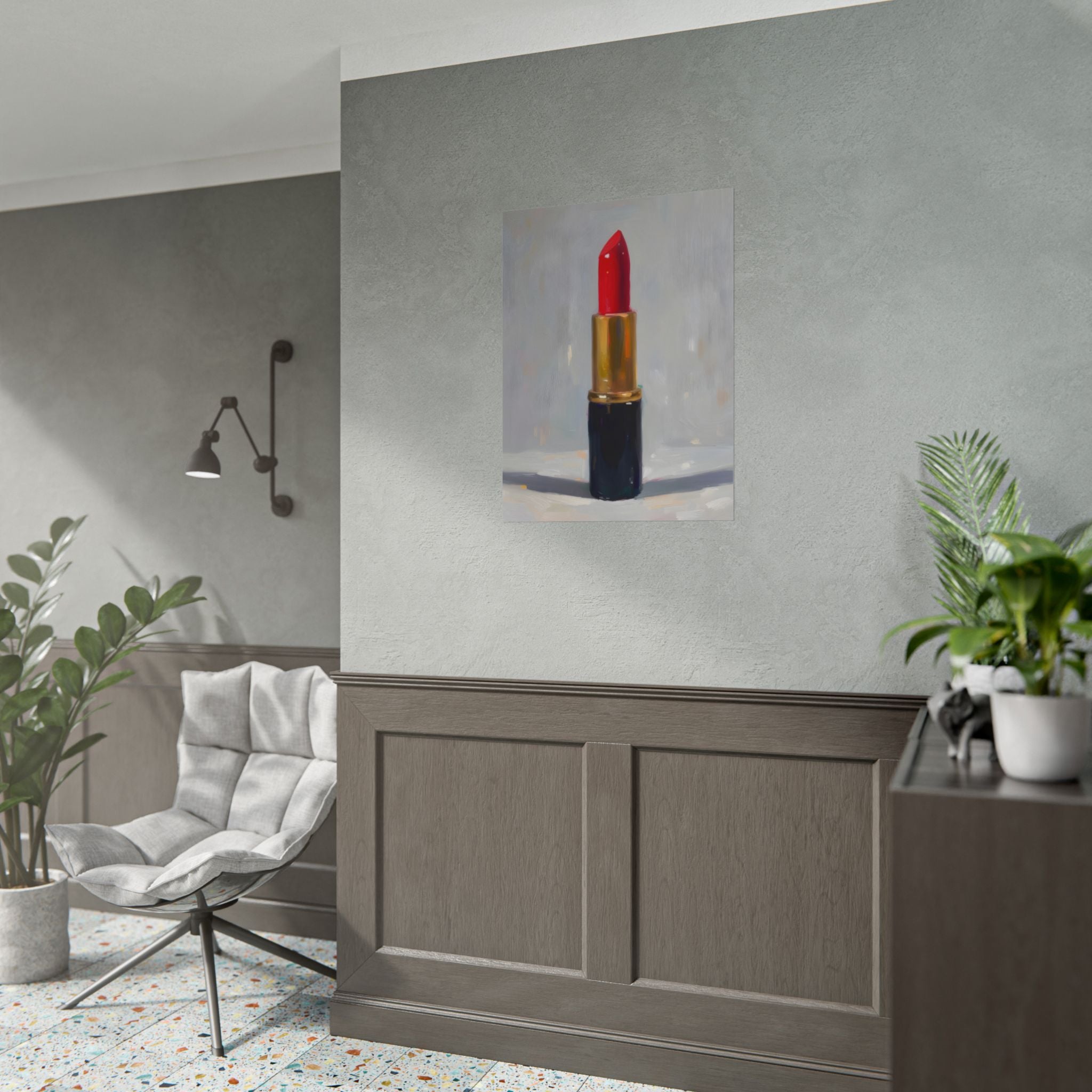 Lipstick Art Poster — Red Lipstick Still Life Rolled Poster