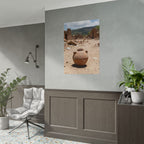 Rustieke terracotta bloempotwoestijnposter - opgerolde fotoafdruk