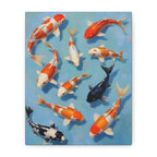 Koi Pond Canvas Art - Stretched Matte Fish Wall Decor