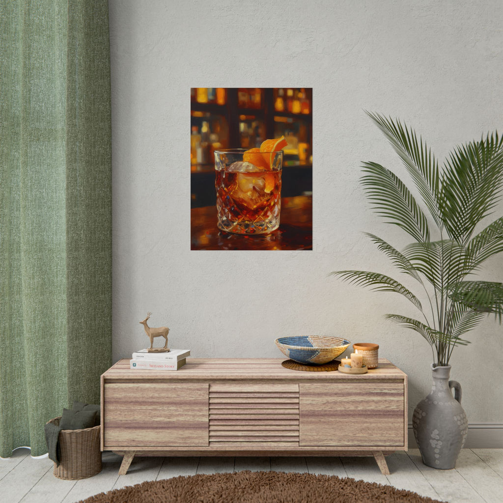 Whisky on Ice Wall Art -  Bar & Home Decor - Poster