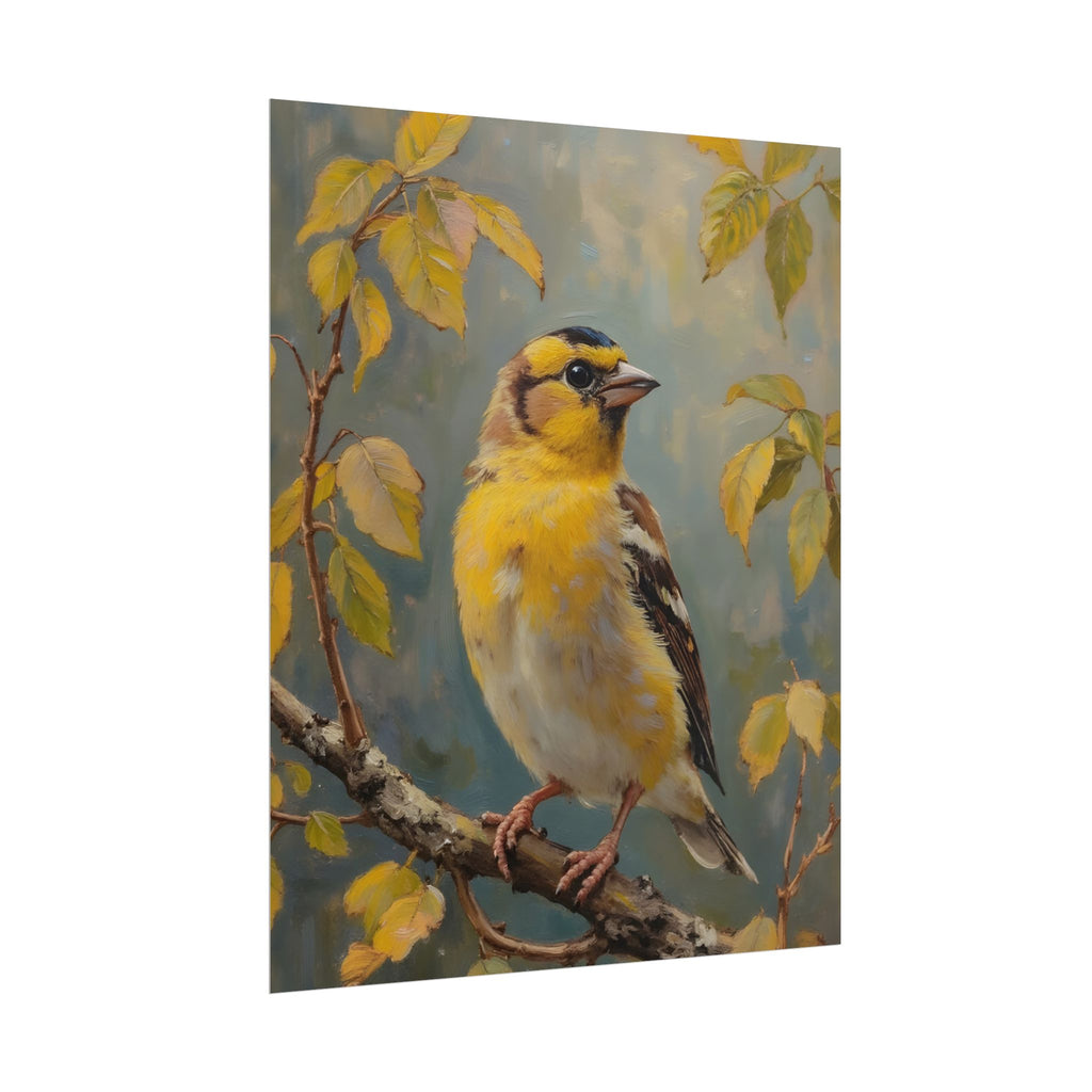 Goldfinch on a branch Wall Art - Poster