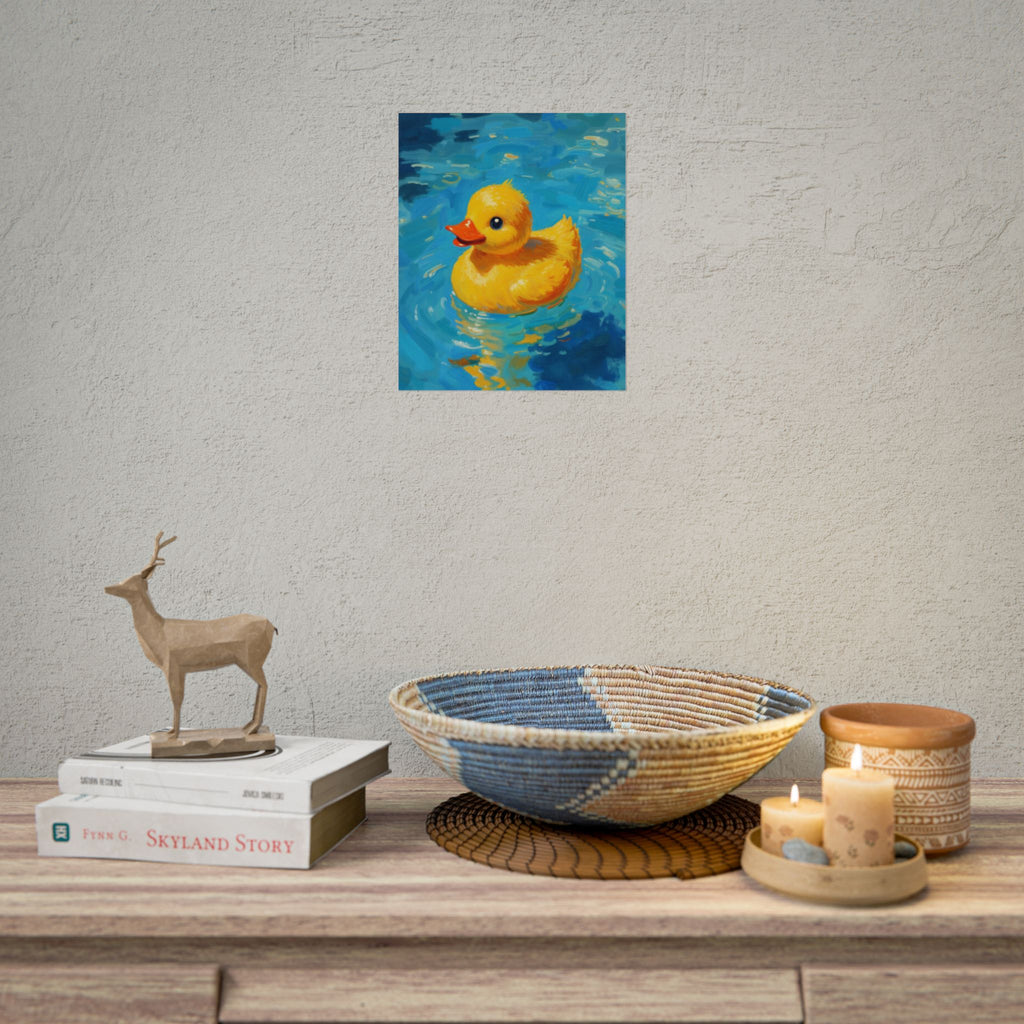 Rubber Duck Poster — Cute Yellow Duckling Wall Art, Nursery & Kids Room Decor
