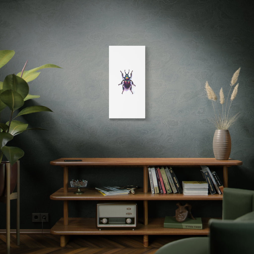 Iriserende kever muurdecoratie – opgespannen canvas 