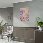 Abstract Swirl Poster - Peach & Lavender Fluid Art Rolled Wall Print