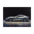Sports Car Poster - Silver GT Automotive Art Print (Rolled Poster)