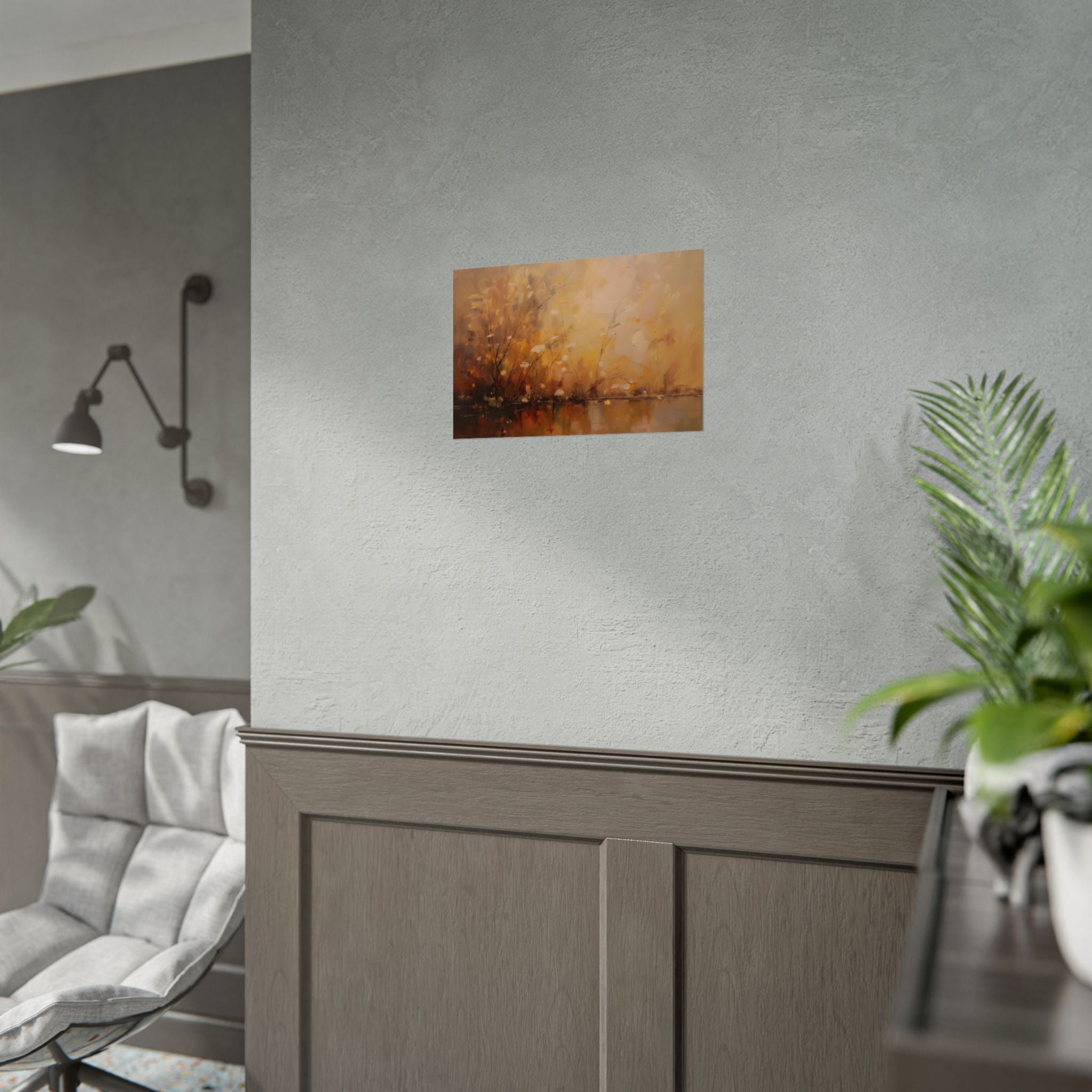 Abstraktes Wandbild „Goldene Wiese“ – Poster 