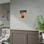 Rustieke terracotta bloempotwoestijnposter - opgerolde fotoafdruk