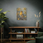 Goudvink op een tak Muurdecoratie - Gespannen canvas 