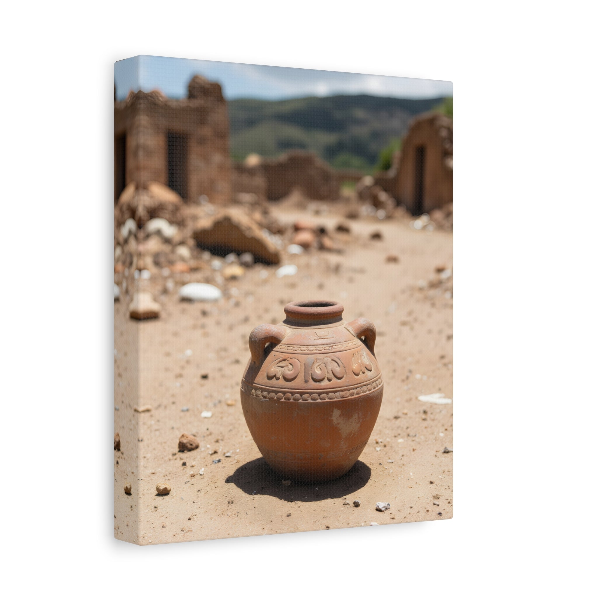 Rustic Terracotta Pot Photo Canvas