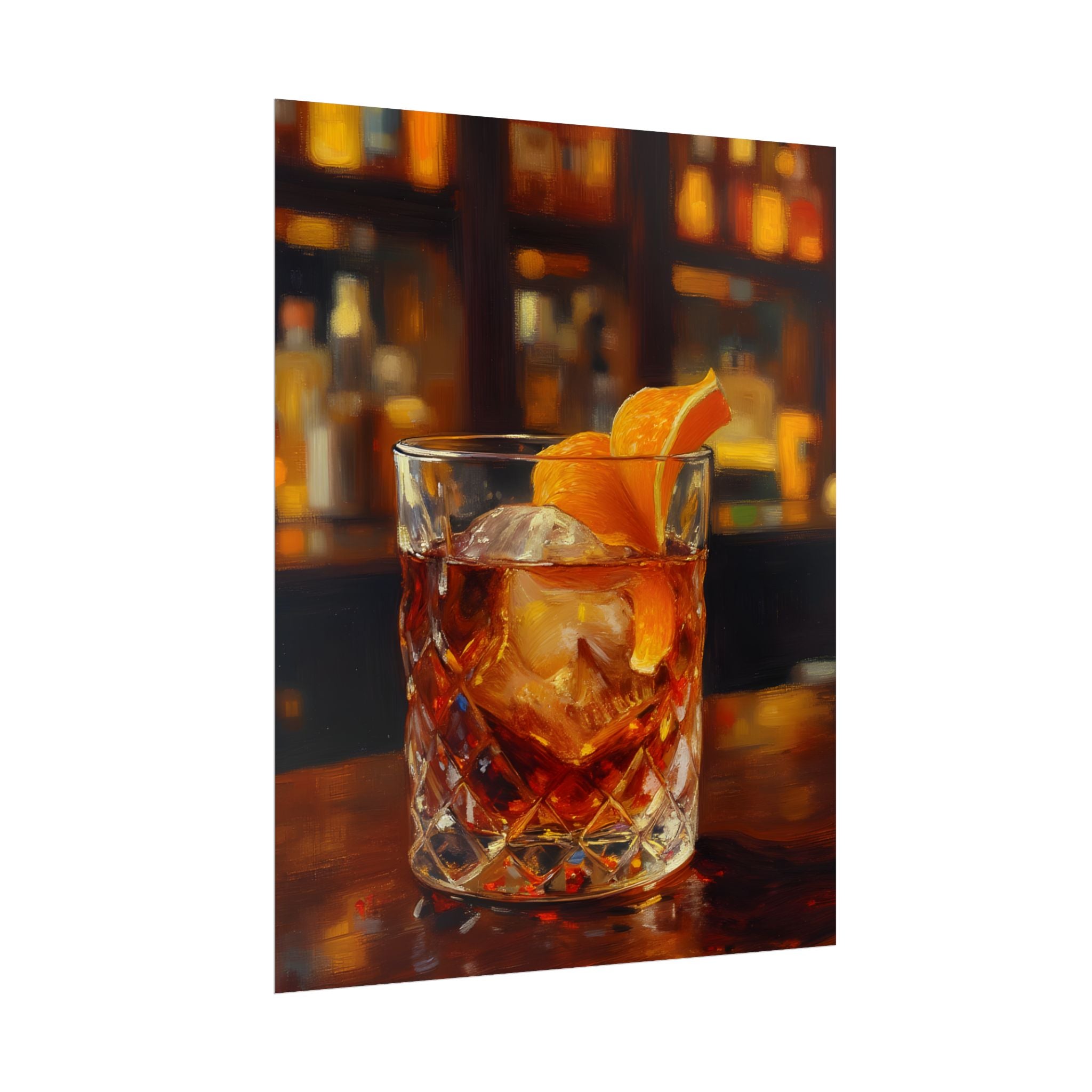 Whisky on Ice Wall Art -  Bar & Home Decor - Poster