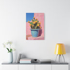 Cactus Roze Muurdecoratie - Gespannen Canvas 