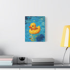 Rubber Duck Painting Canvas — Bright Yellow Nursery Wall Art