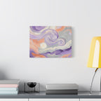 Abstract Swirl Canvas Art – Lavender & Peach Matte Stretched Canvas