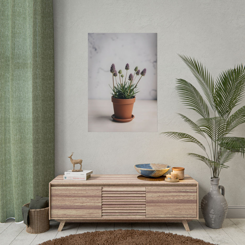Muurdecoratie met alpengras in pot – Poster 
