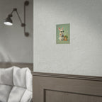 Green Bunny Rolled Poster — Cool Bunny with Camera Art Print