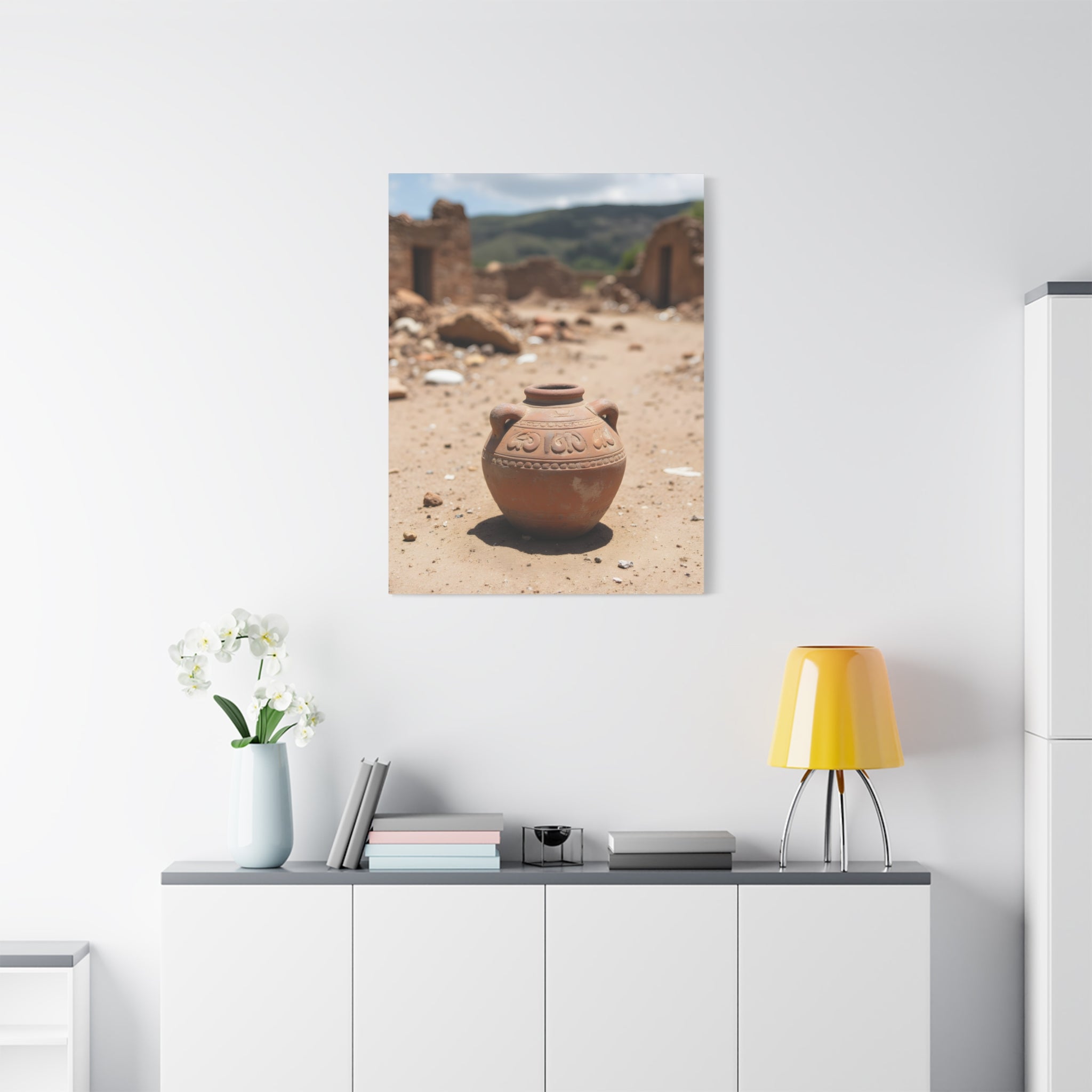Rustic Terracotta Pot Photo Canvas