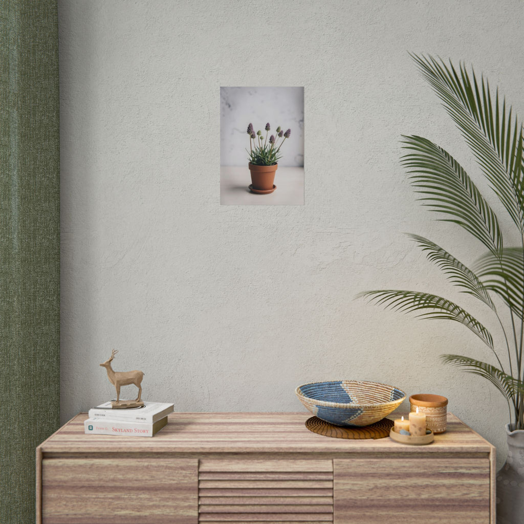 Muurdecoratie met alpengras in pot – Poster 