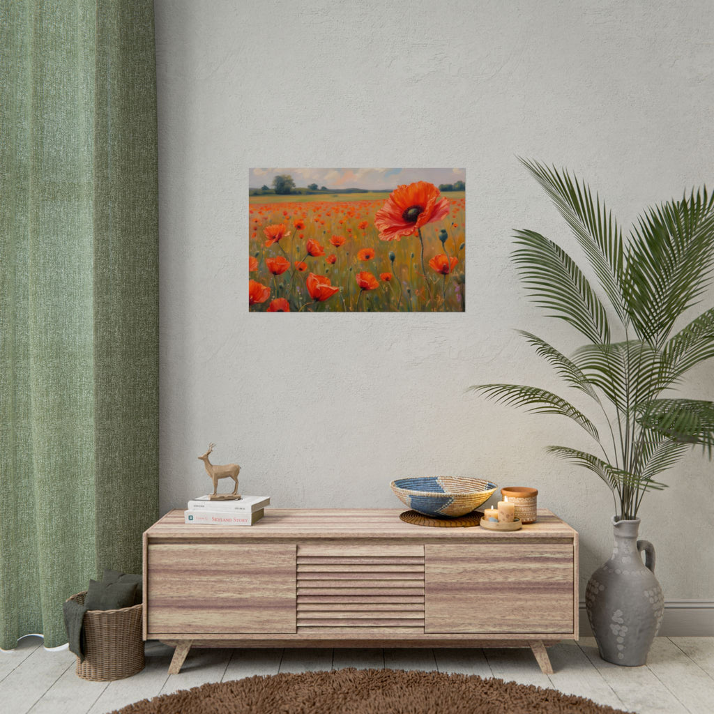 Poppy Field Art Poster - Rolled Floral Wall Print for Home & Office