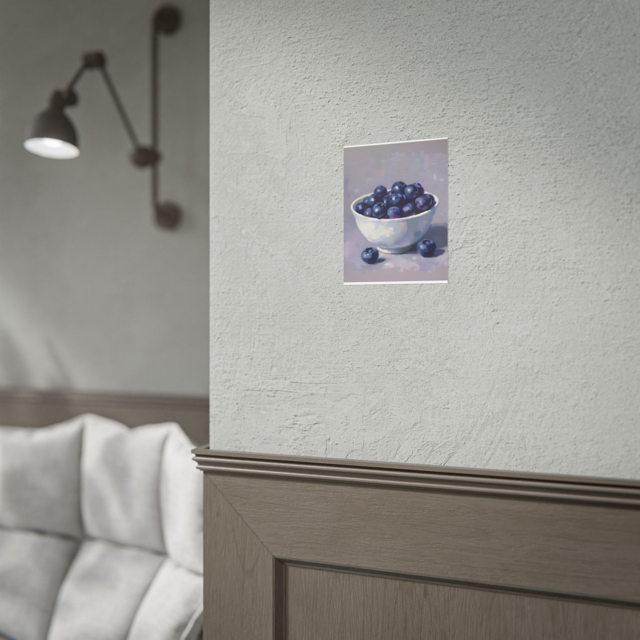 Blueberries Bowl Poster — Still Life Fruit Art Print (Rolled Poster)