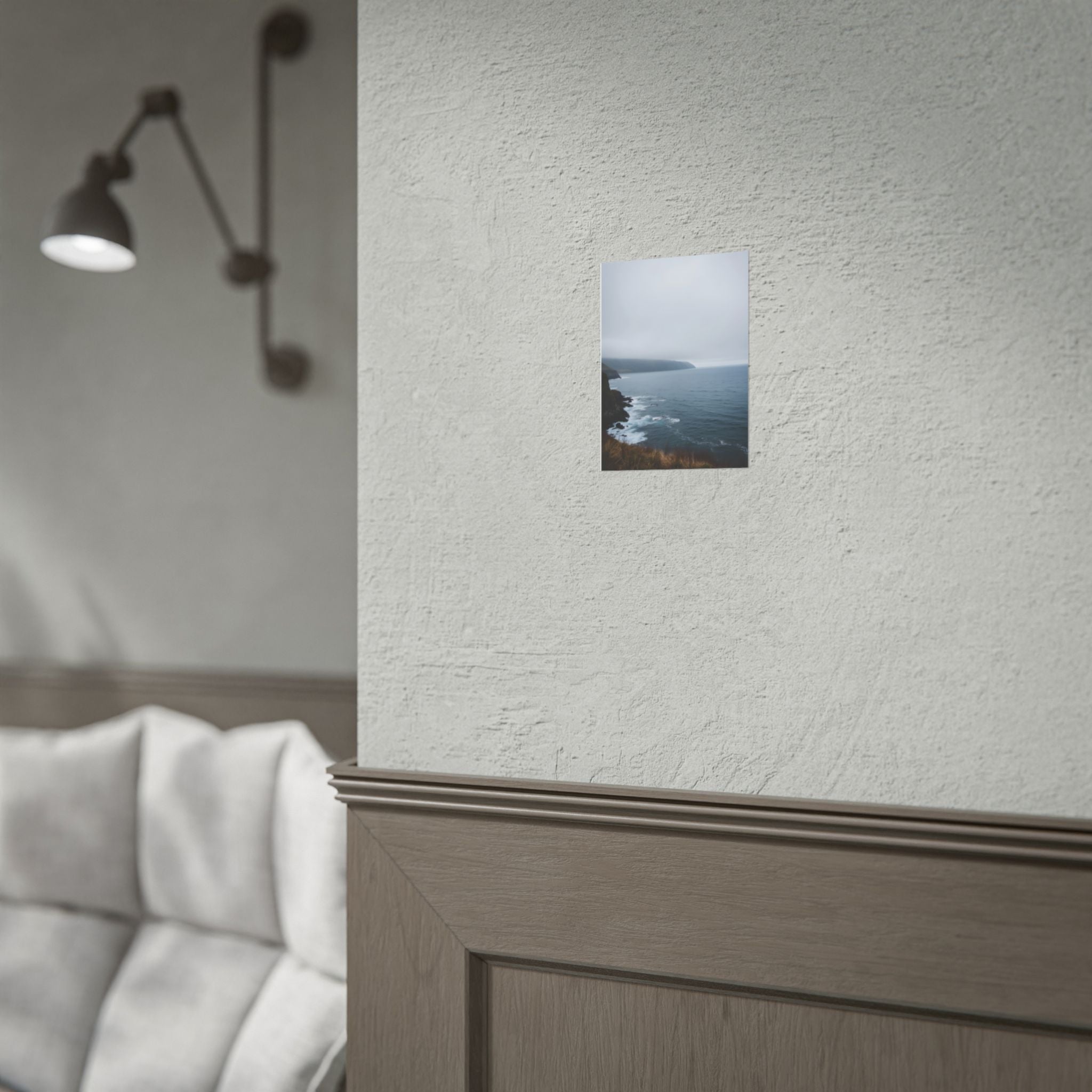 Foggy Coastal Cliff Wall Art  - Poster