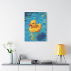 Rubber Duck Painting Canvas — Bright Yellow Nursery Wall Art