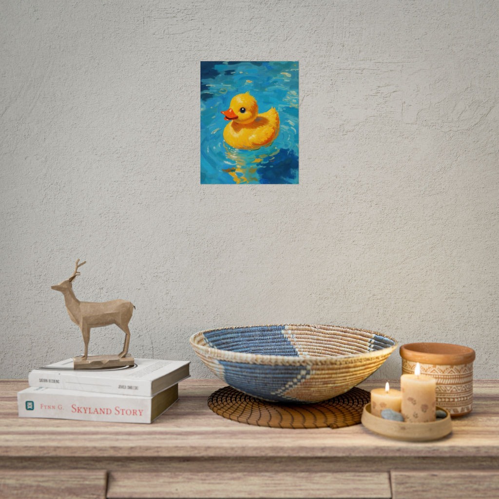 Rubber Duck Poster — Cute Yellow Duckling Wall Art, Nursery & Kids Room Decor