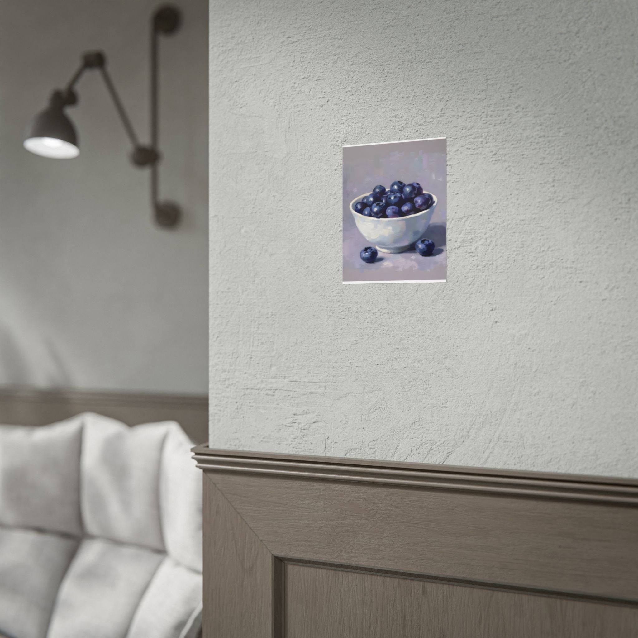 Blueberries Bowl Poster — Still Life Fruit Art Print (Rolled Poster)
