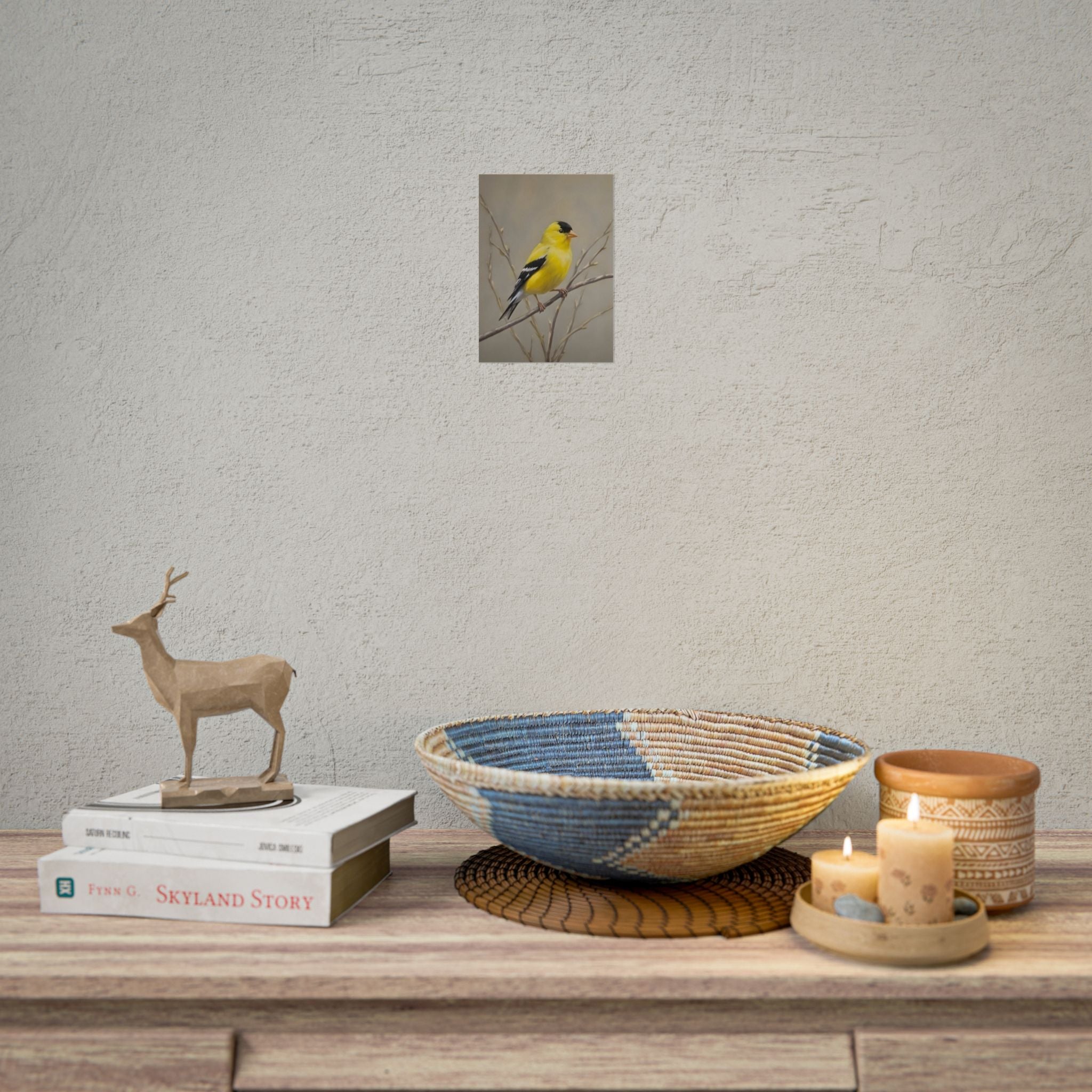 Goldfinch Art Poster - Yellow Songbird Print for Nature Lovers