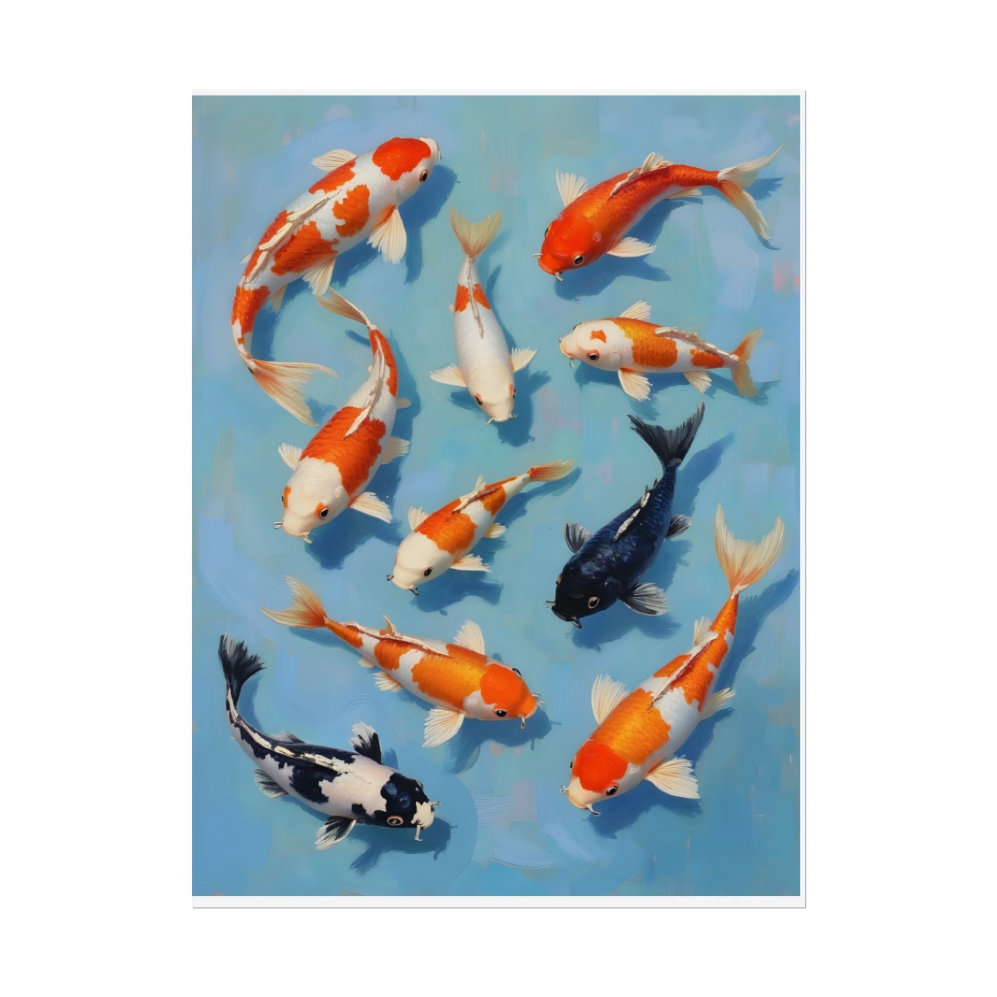 Koi Pond Art Poster - Rolled Decorative Fish Print