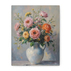 Wandbild „Bunte Rosen im Krug“ – Leinwand 