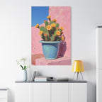 Cactus Roze Muurdecoratie - Gespannen Canvas 
