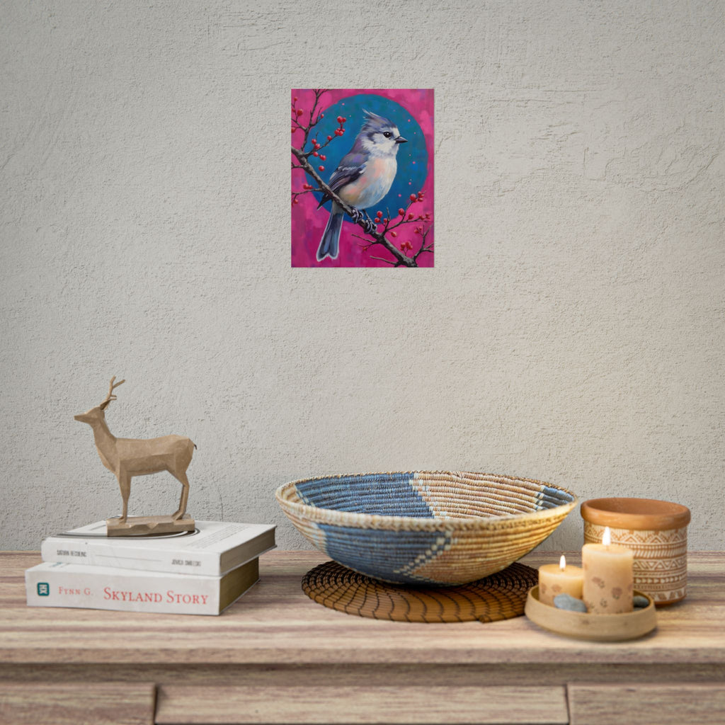 Wandbild/Poster: Blauhäher auf einem Stechpalmenzweig 