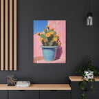 Cactus Roze Muurdecoratie - Gespannen Canvas 