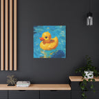 Rubber Duck Painting Canvas — Bright Yellow Nursery Wall Art
