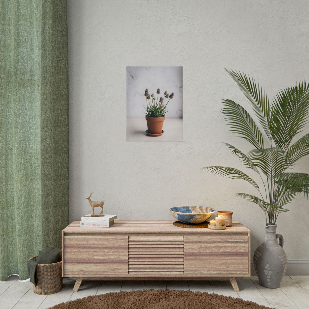 Muurdecoratie met alpengras in pot – Poster 